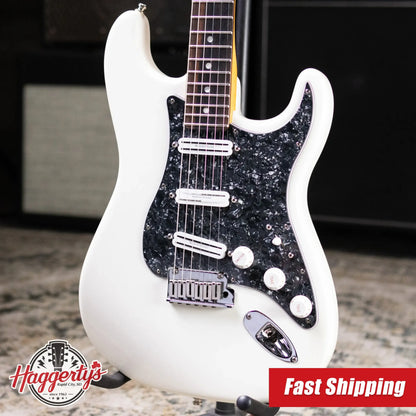 Fender American Ultra Stratocaster Electric Guitar - Arctic Pearl with Upgraded Pickups - Used