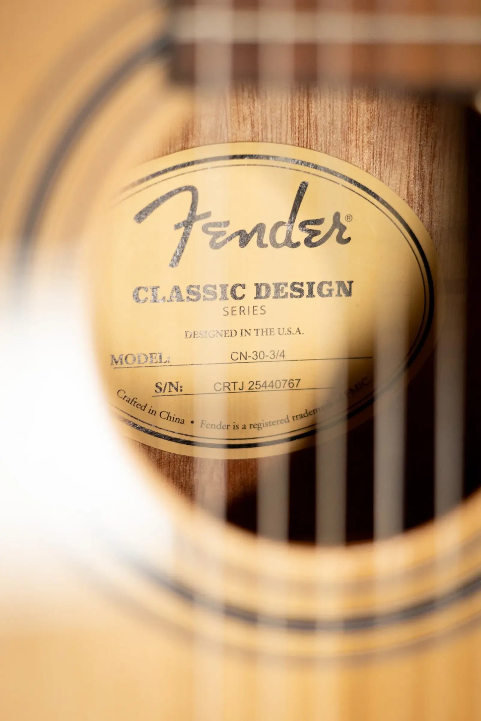 Fender CN-30 Nylon 3/4 Acoustic Guitar - Natural with Gig Bag
