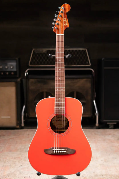 Fender California Standard Redondo Mini Acoustic Guitar - Fiesta Red with Gig Bag