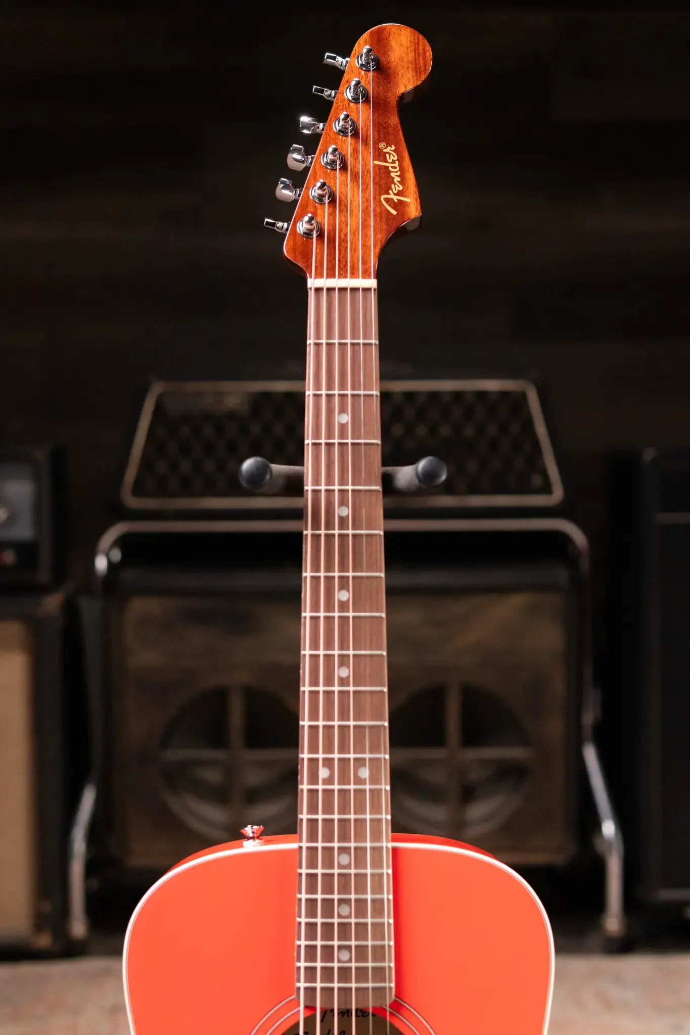 Fender California Standard Redondo Mini Acoustic Guitar - Fiesta Red with Gig Bag
