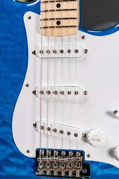 Fender Custom Shop 1955 Stratocaster Electric Guitar - Quilted Sapphire Blue Transparent with Hardshell Case