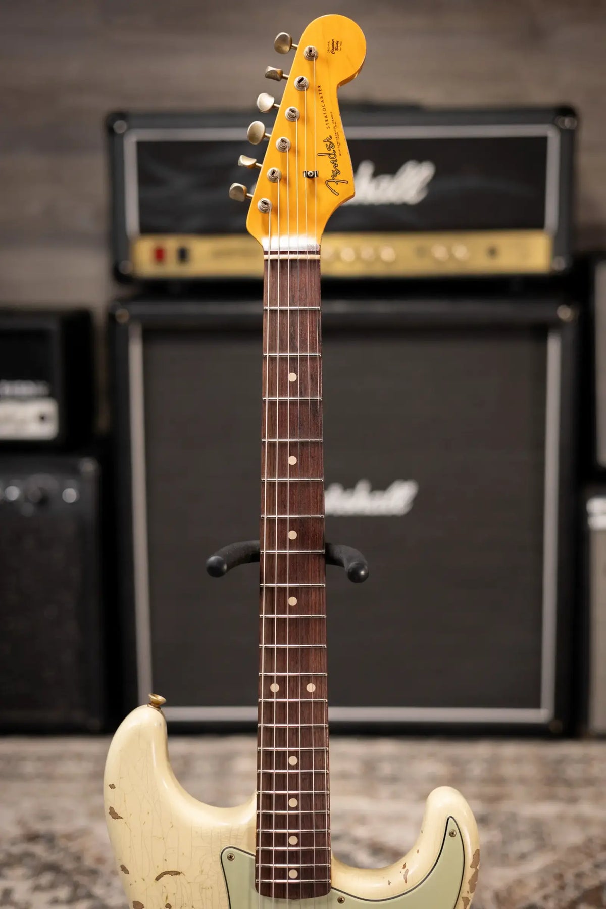 Fender Custom Shop 1962 Stratocaster Heavy Relic Electric Guitar - Vintage White with Hardshell Case
