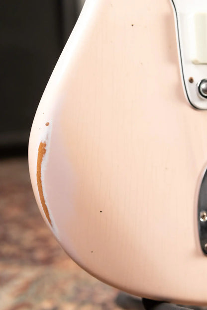 Fender Custom Shop 1963 Jazzmaster Relic Electric Guitar - Aged Shell Pink with Hardshell Case
