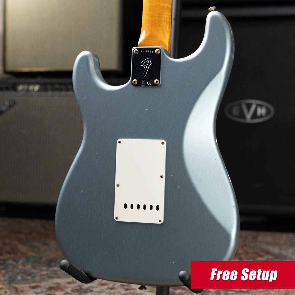 Fender Custom Shop 1966 Stratocaster Journeyman Relic Electric Guitar - Aged Iced Blue Metallic with Hardshell Case