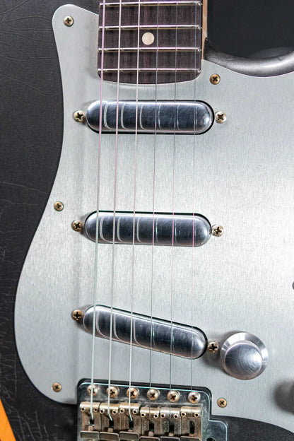 Fender Custom Shop 2026 NAMM #419 Master Built by Austin Macnutt Journeyman Relic 1966 5A Birdseye Maple Neck Stratocaster Electric Guitar - Pewter with Orange Competition Stripes with Hardshell Case