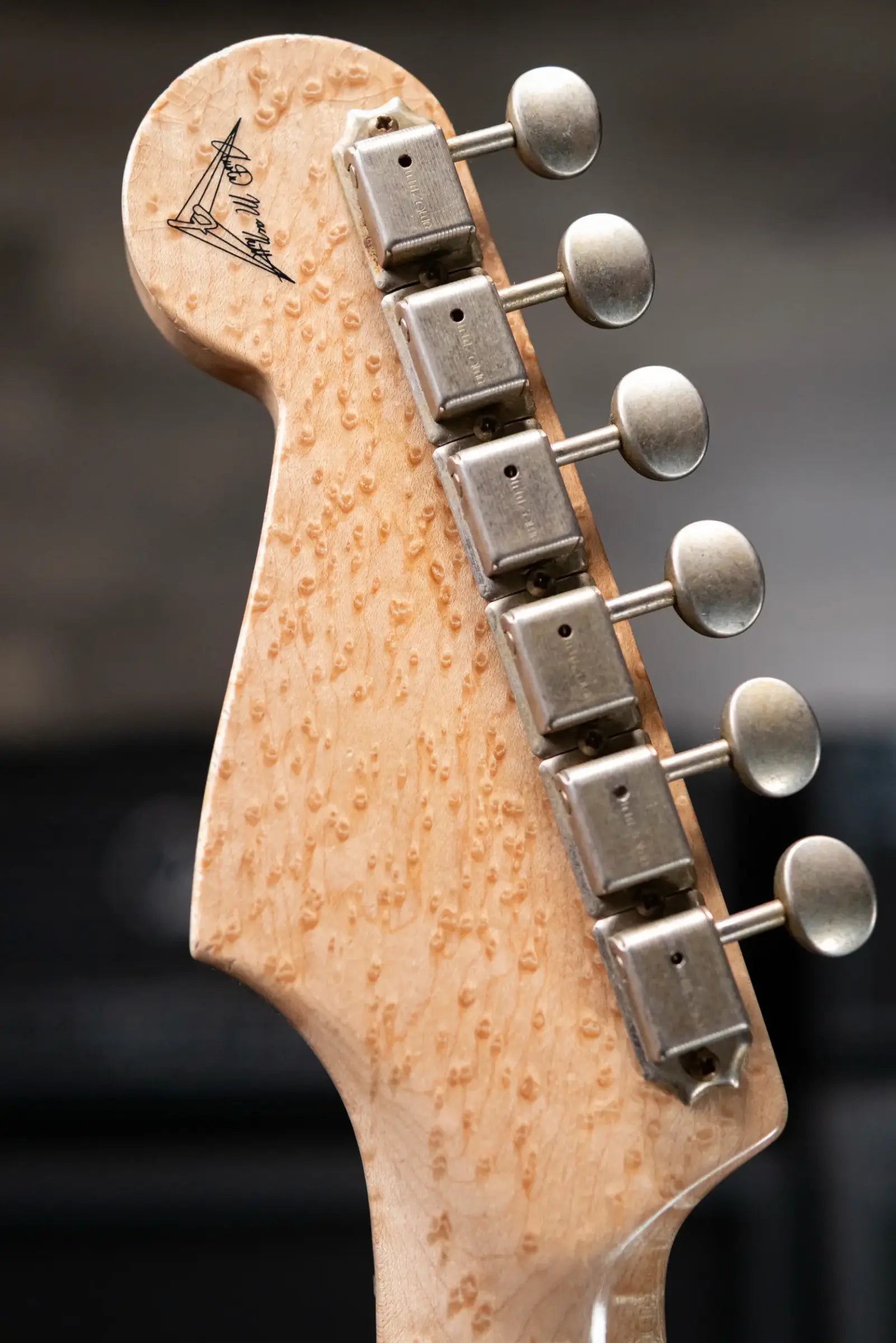 Fender Custom Shop 2026 NAMM #419 Master Built by Austin Macnutt Journeyman Relic 1966 5A Birdseye Maple Neck Stratocaster Electric Guitar - Pewter with Orange Competition Stripes with Hardshell Case