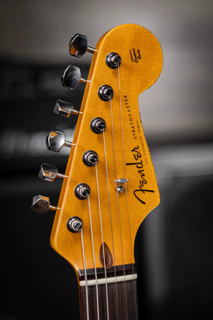 Fender Custom Shop LR25-CUST DLX HBS-1 Heavy Relic Stratocaster Electric Guitar - Magenta Sparkle over 3-Tone Sunburst with Hardshell Case