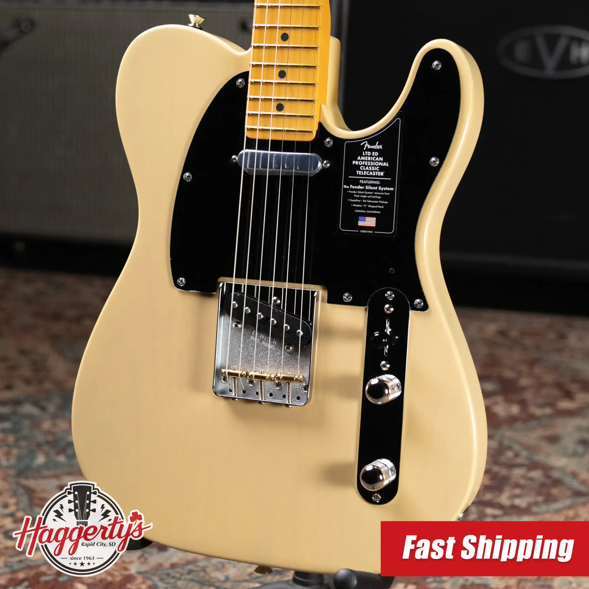Fender Limited Edition American Professional Classic Telecaster Electric Guitar Featuring the Fender Silent System - Vintage Blonde with Gig Bag