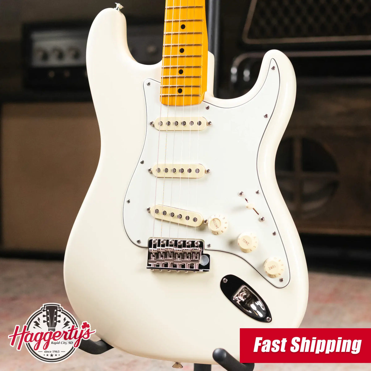 Fender Limited Edition American Vintage II '73 Stratocaster Electric Guitar, Maple Fingerboard - Olympic White with Hardshell Case - Demo