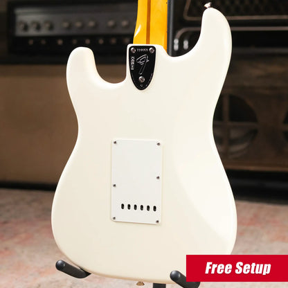 Fender Limited Edition American Vintage II '73 Stratocaster Electric Guitar, Maple Fingerboard - Olympic White with Hardshell Case - Demo