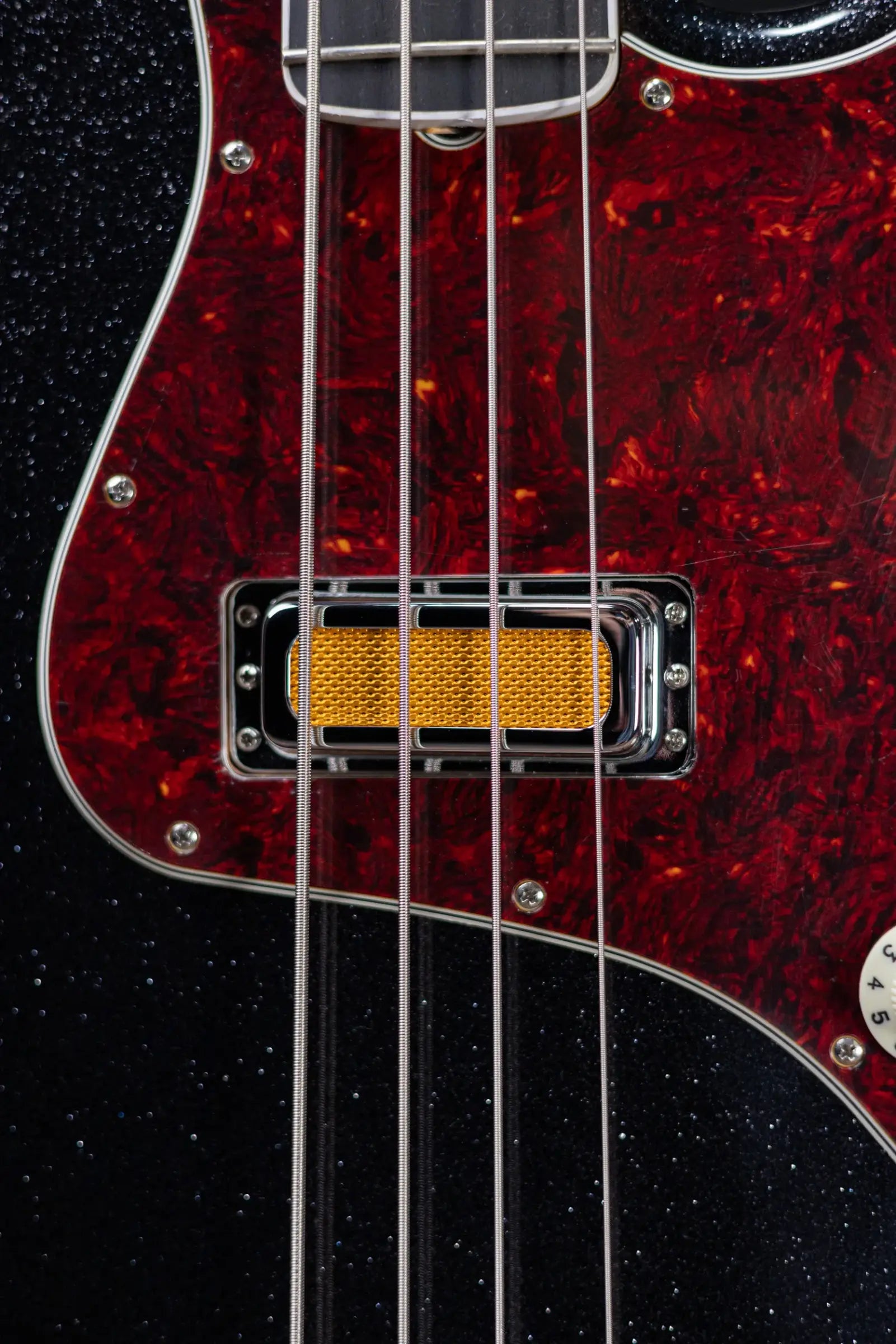 Fender Limited Edition Gold Foil Series Jazz Bass - Black Sparkle with Gig Bag