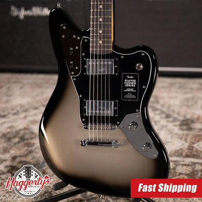 Fender Limited Edition Player Fusion Jaguar Baritone Special Electric Guitar - Silverburst with Gig Bag