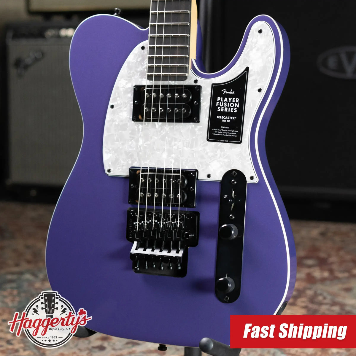 Fender Limited Edition Player Fusion Telecaster HH Floyd Rose Electric Guitar - Aura Metallic with Gig Bag