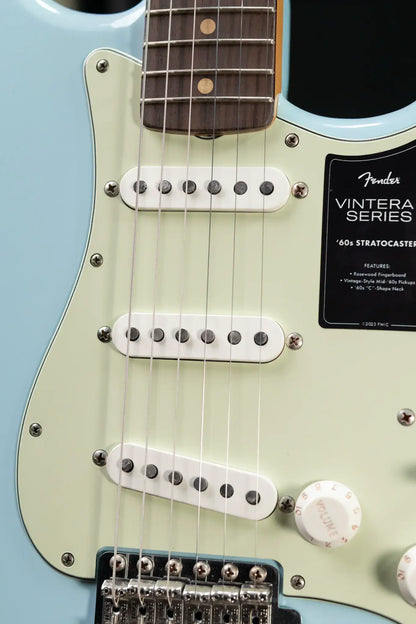 Fender Limited Edition Vintera II Road Worn '60S Stratocaster Electric Guitar - Sonic Blue with Hardshell Case