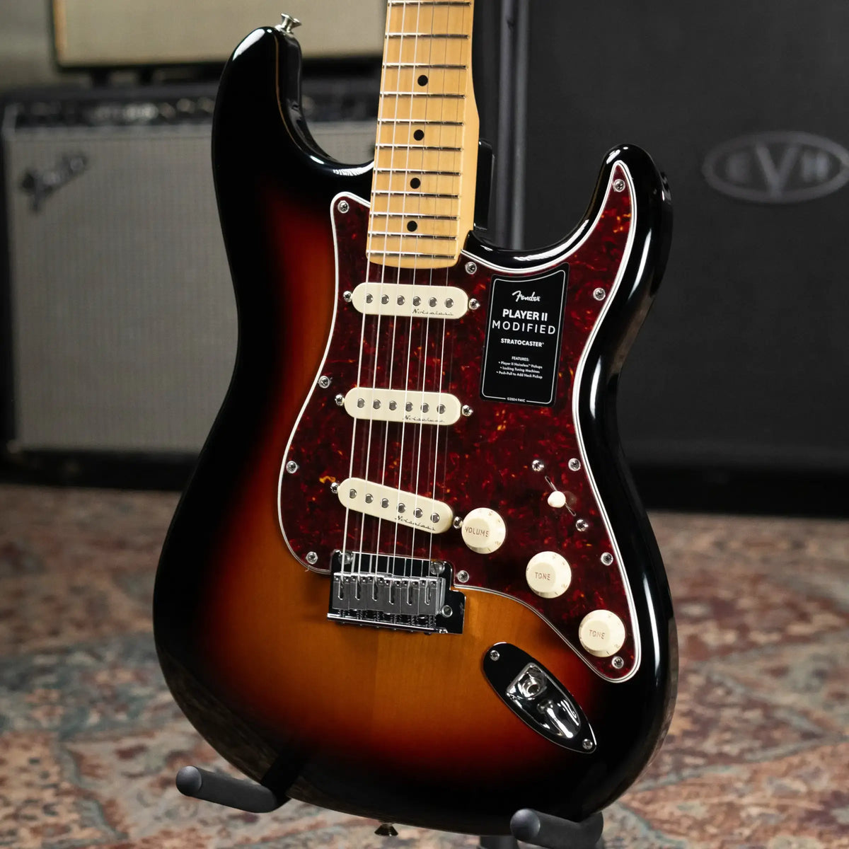 Fender Player II Modified Stratocaster Electric Guitar - 3-Tone Sunburst with Gig Bag