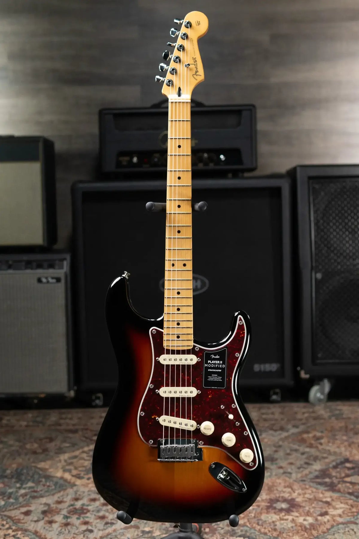 Fender Player II Modified Stratocaster Electric Guitar - 3-Tone Sunburst with Gig Bag