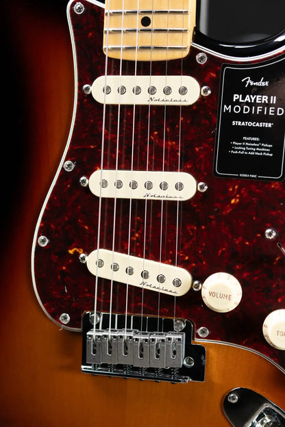 Fender Player II Modified Stratocaster Electric Guitar - 3-Tone Sunburst with Gig Bag