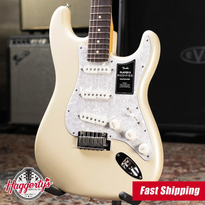 Fender Player II Modified Stratocaster Electric Guitar - Olympic Pearl with Gig Bag - Demo