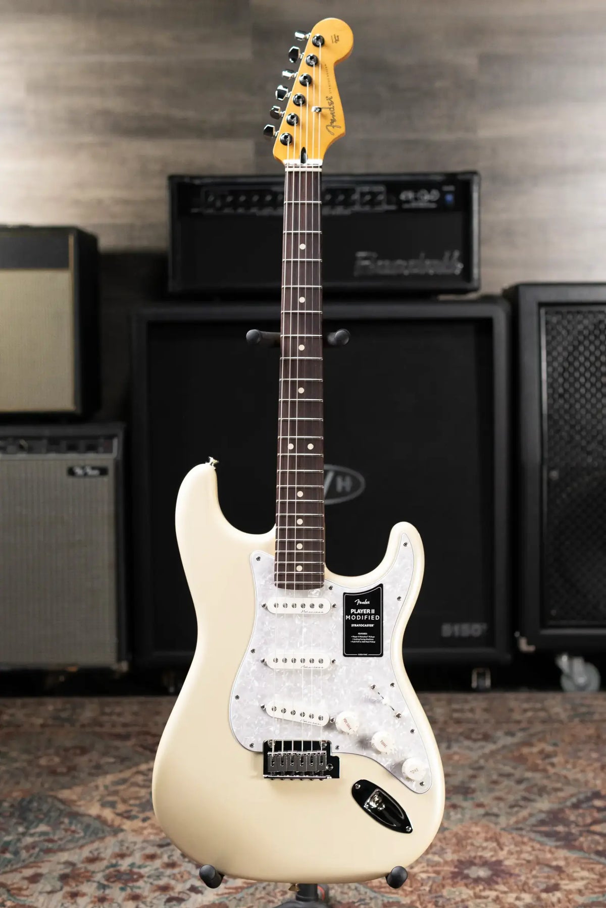 Fender Player II Modified Stratocaster Electric Guitar - Olympic Pearl with Gig Bag - Demo