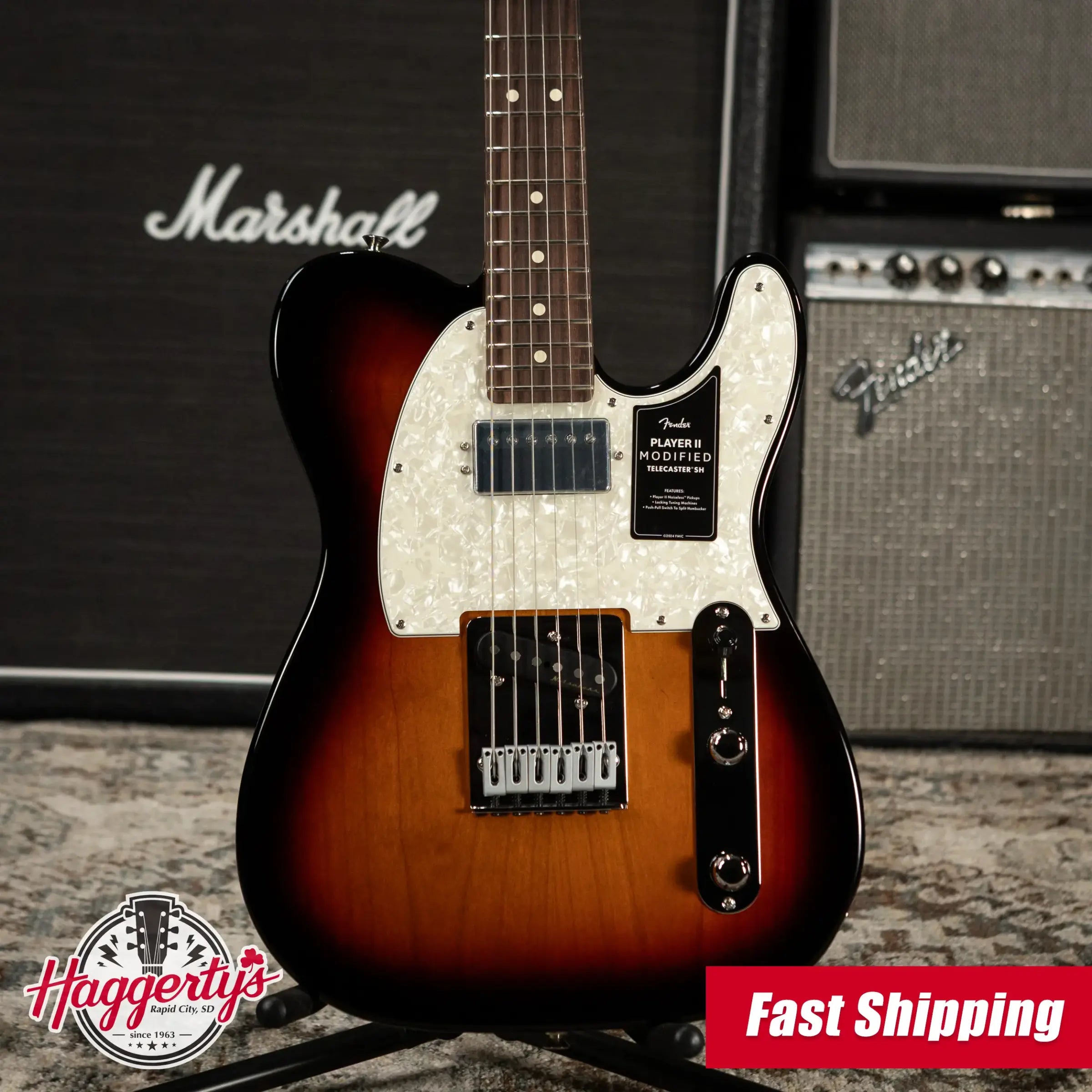 Fender Player II Modified Telecaster SH Electric Guitar - 3-Tone Sunburst with Gig Bag