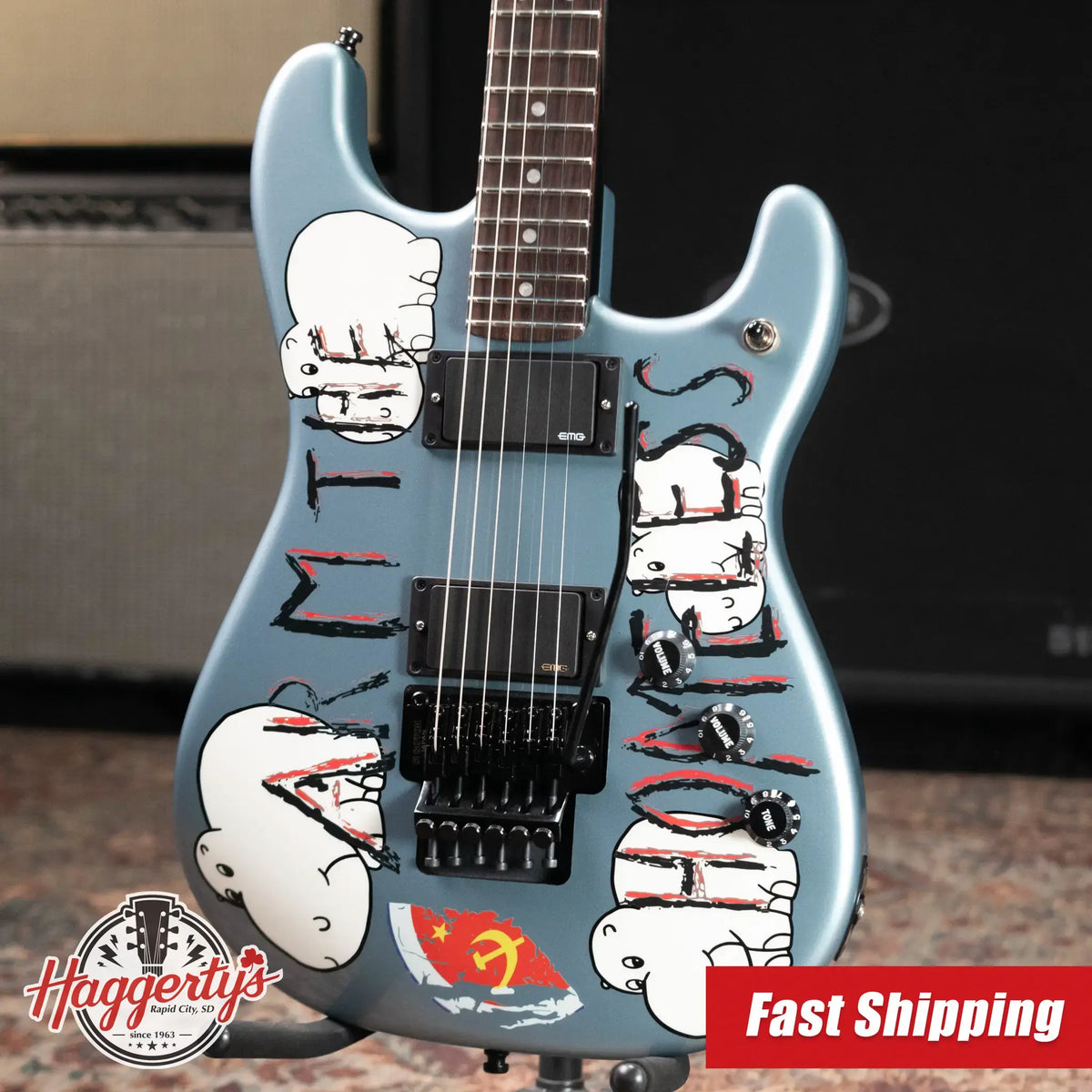 Fender Tom Morello's "Arm the Homeless" Electric Guitar - Blue Ice Metallic with Hardshell Case - Demo
