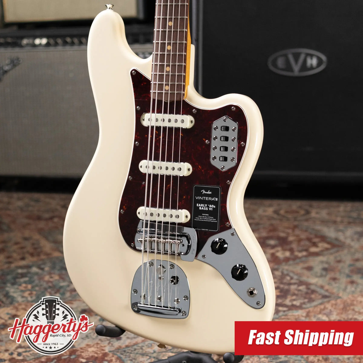 Fender Vintera III Early '60s Bass VI - Olympic White with Gig Bag