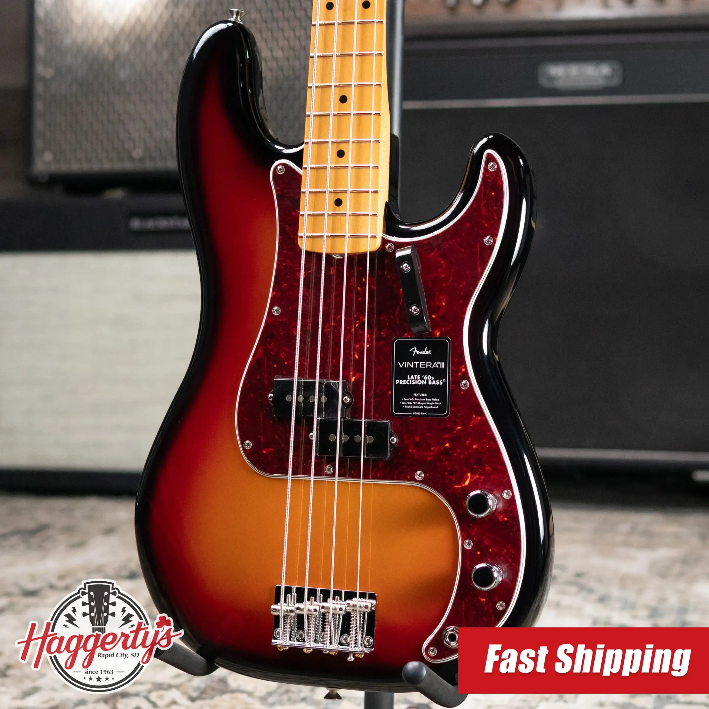 Fender Vintera III Late '60s Precision Bass - 3-Color Sunburst with Gig Bag