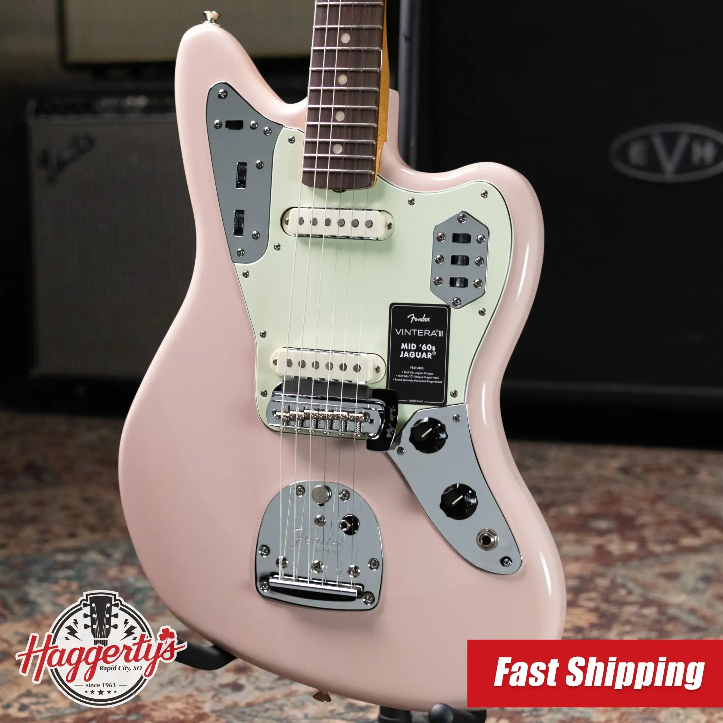 Fender Vintera III Mid '60s Jaguar Electric Guitar - Shell Pink with Gig Bag