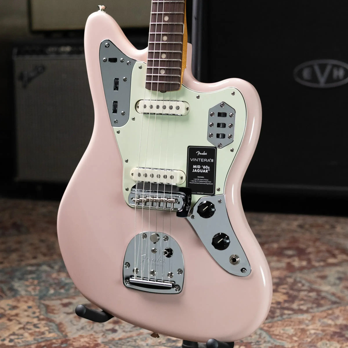 Fender Vintera III Mid '60s Jaguar Electric Guitar - Shell Pink with Gig Bag