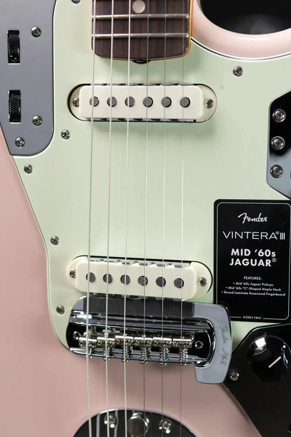 Fender Vintera III Mid '60s Jaguar Electric Guitar - Shell Pink with Gig Bag