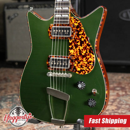 Frank Brothers Arcade Model Electric Guitar - Cadillac Green / Tortoise Shell with Hardshell Case - Used