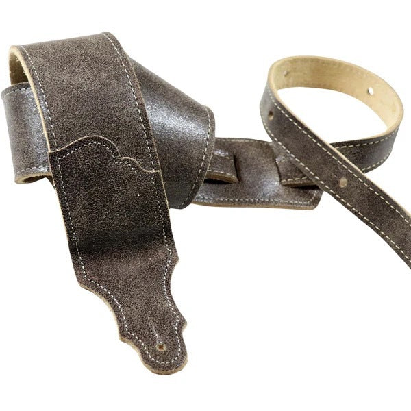Franklin Straps 2.5" Roadhouse Distressed Series Guitar Strap - Chocolate with Natural Stitch