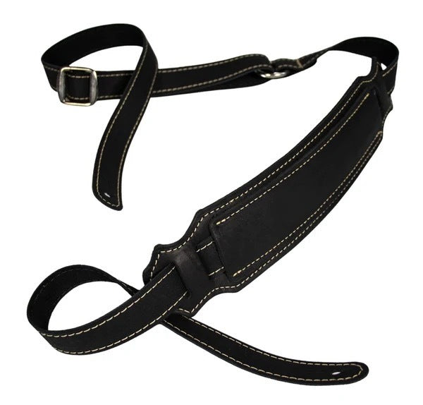 Franklin Straps 2.5" Vintage Glove Leather Guitar Strap - Black