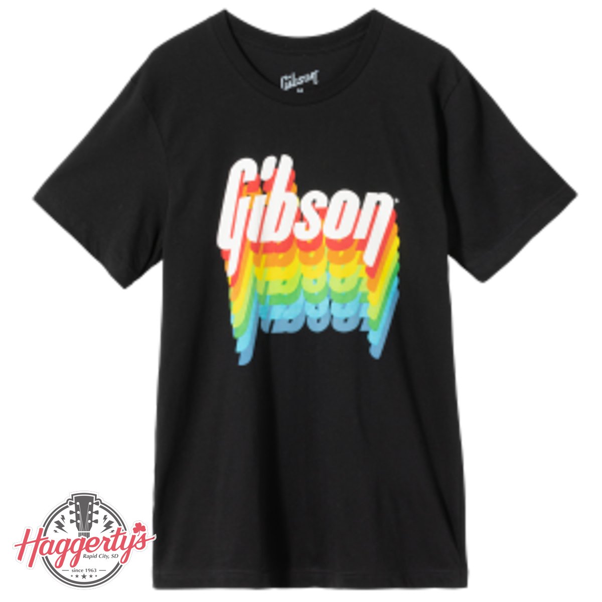 Gibson Rainbow Tee (Black), Small