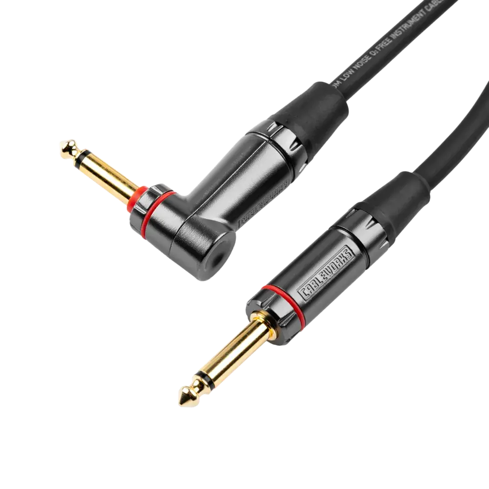 Gator Cableworks Headliner Series Instrument Cable - 10ft - Quiet Connect - Right Angle