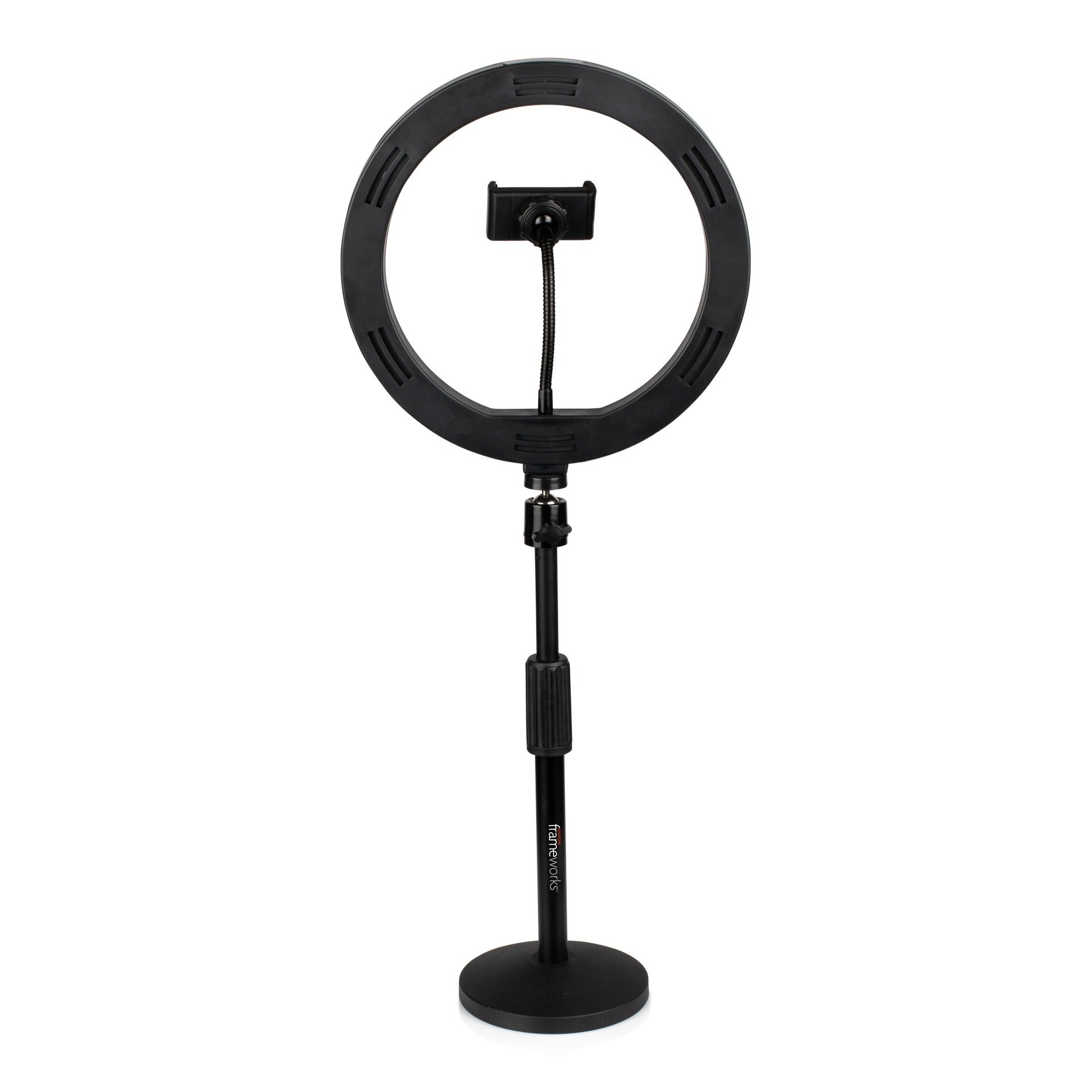 Gator Ring Light Round Base Desktop Stand With Phone Clamp