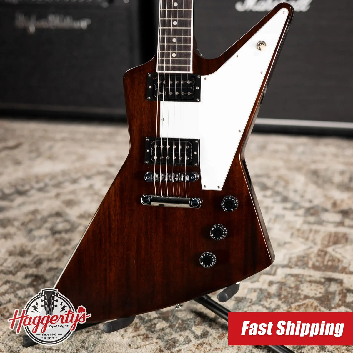 Gibson 70s Explorer Electric Guitar -  Dark Walnut with Hardshell Case