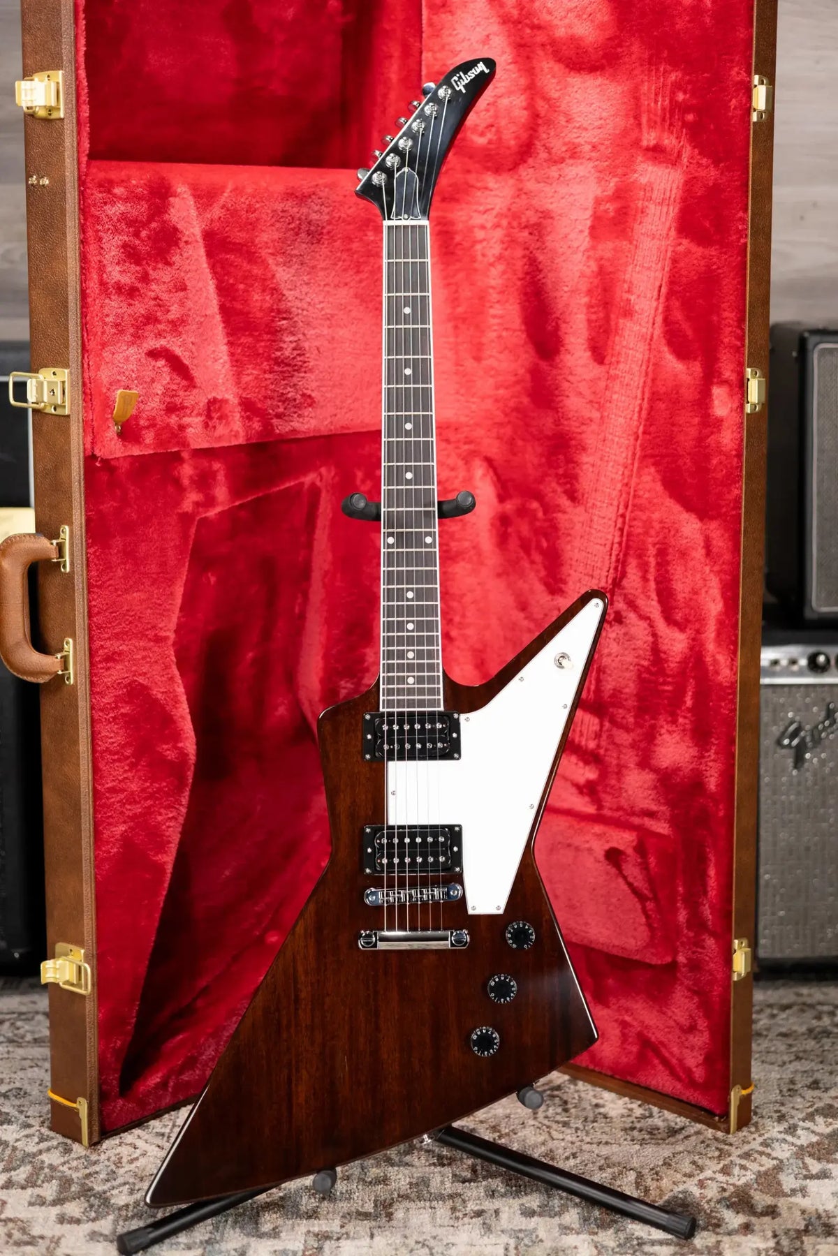 Gibson 70s Explorer Electric Guitar -  Dark Walnut with Hardshell Case