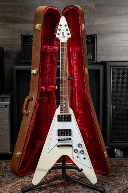 Gibson '70s Flying V Electric Guitar - Classic White with Hardshell Case