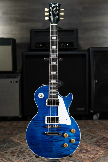 Gibson Custom Les Paul Standard Electric Guitar - Trans Blue with Hardshell Case