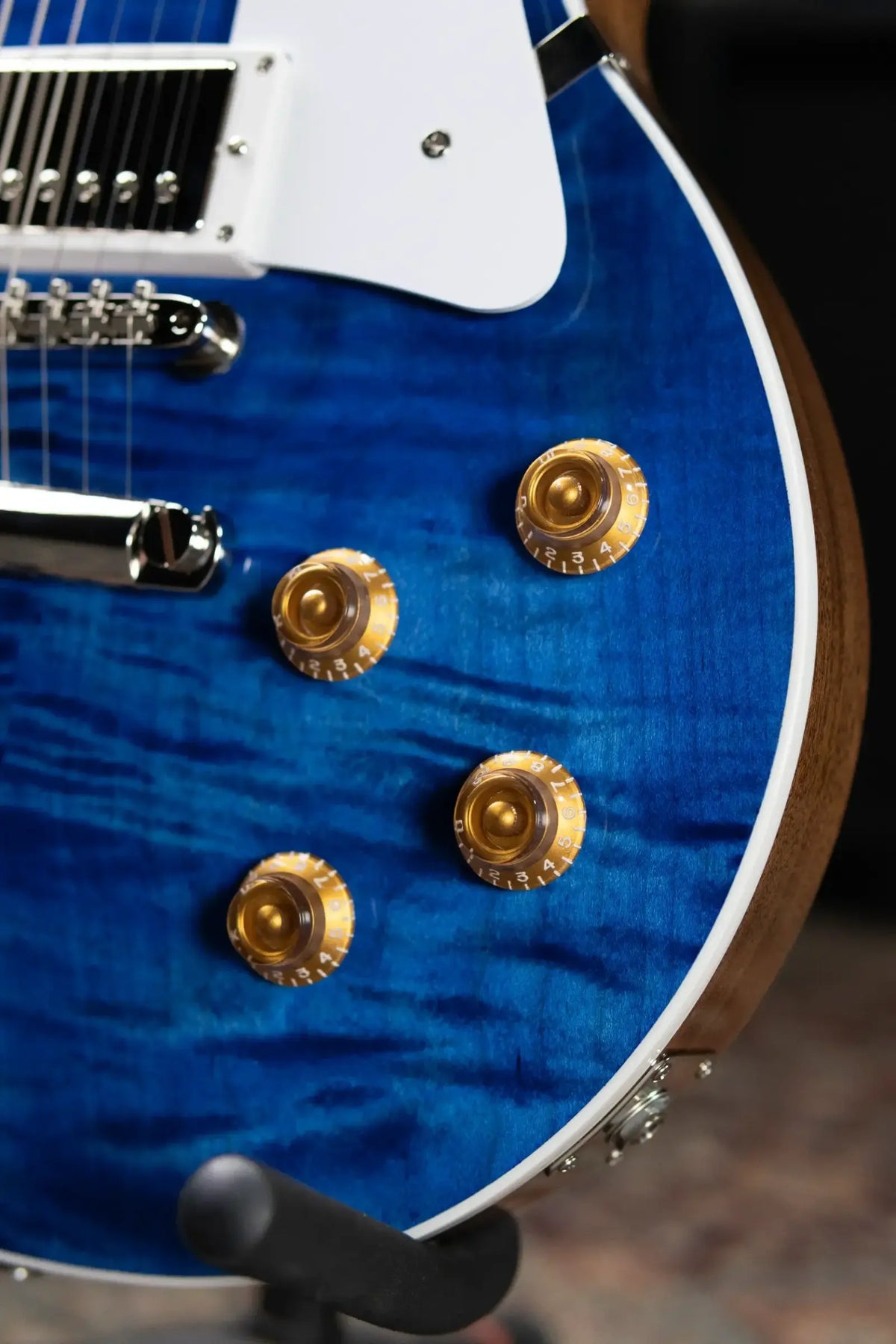 Gibson Custom Les Paul Standard Electric Guitar - Trans Blue with Hardshell Case