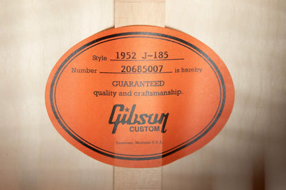 Gibson Custom Shop 1952 J-185 Acoustic Guitar - Antique Natural with Hardshell Case - Demo