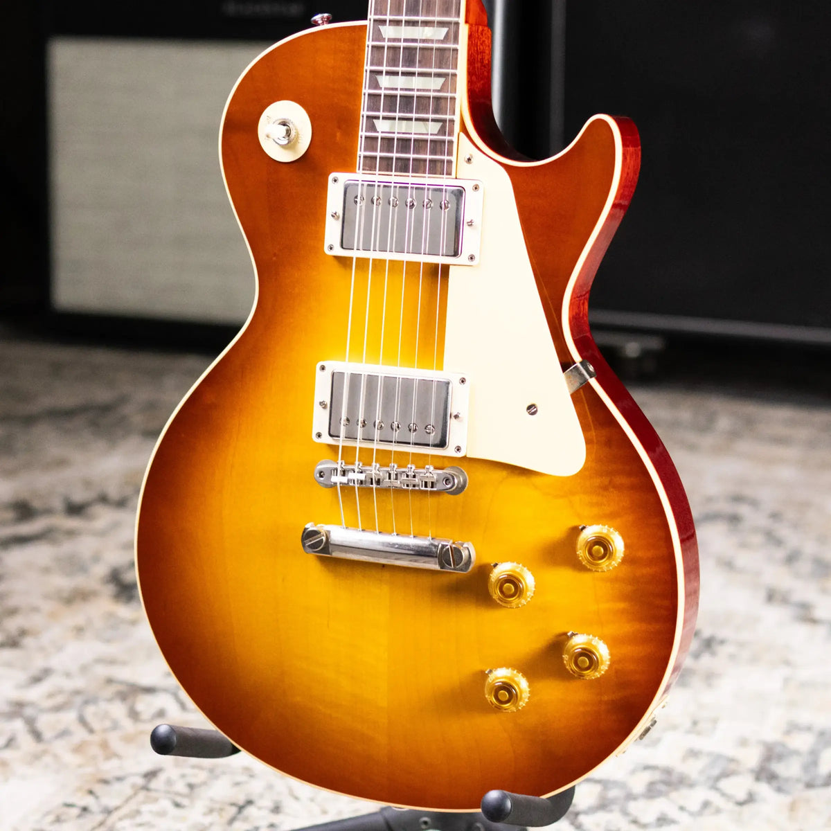 Gibson Custom Shop 1958 Les Paul Standard Reissue - VOS Iced Tea Burst with Brown/Pink Lifton Reissue 5-Latch Case - Used