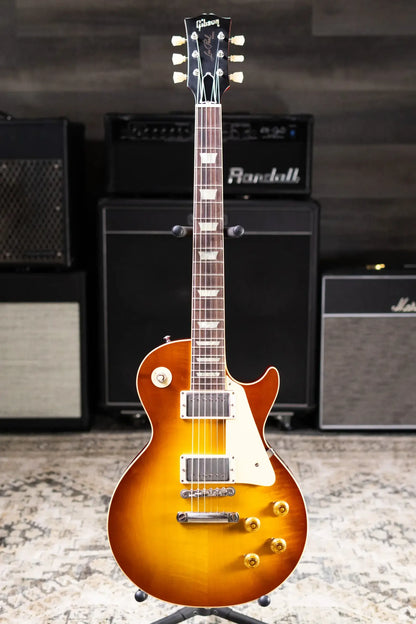 Gibson Custom Shop 1958 Les Paul Standard Reissue - VOS Iced Tea Burst with Brown/Pink Lifton Reissue 5-Latch Case - Used