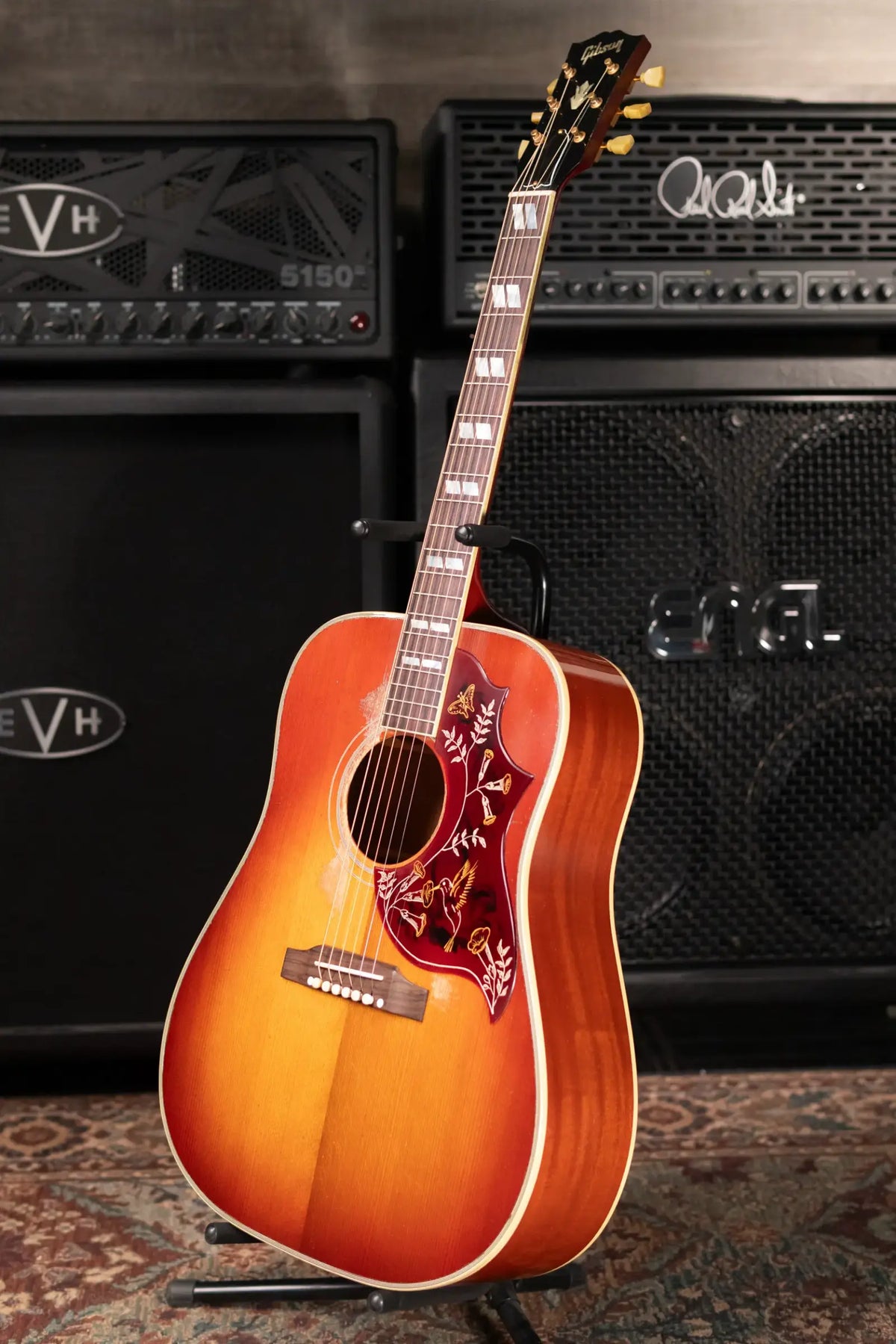 Gibson Custom Shop 1960 Hummingbird Murphy Lab Heavy Aged Dreadnought Acoustic Guitar - Heritage Cherry Sunburst with Hardshell Case - Demo