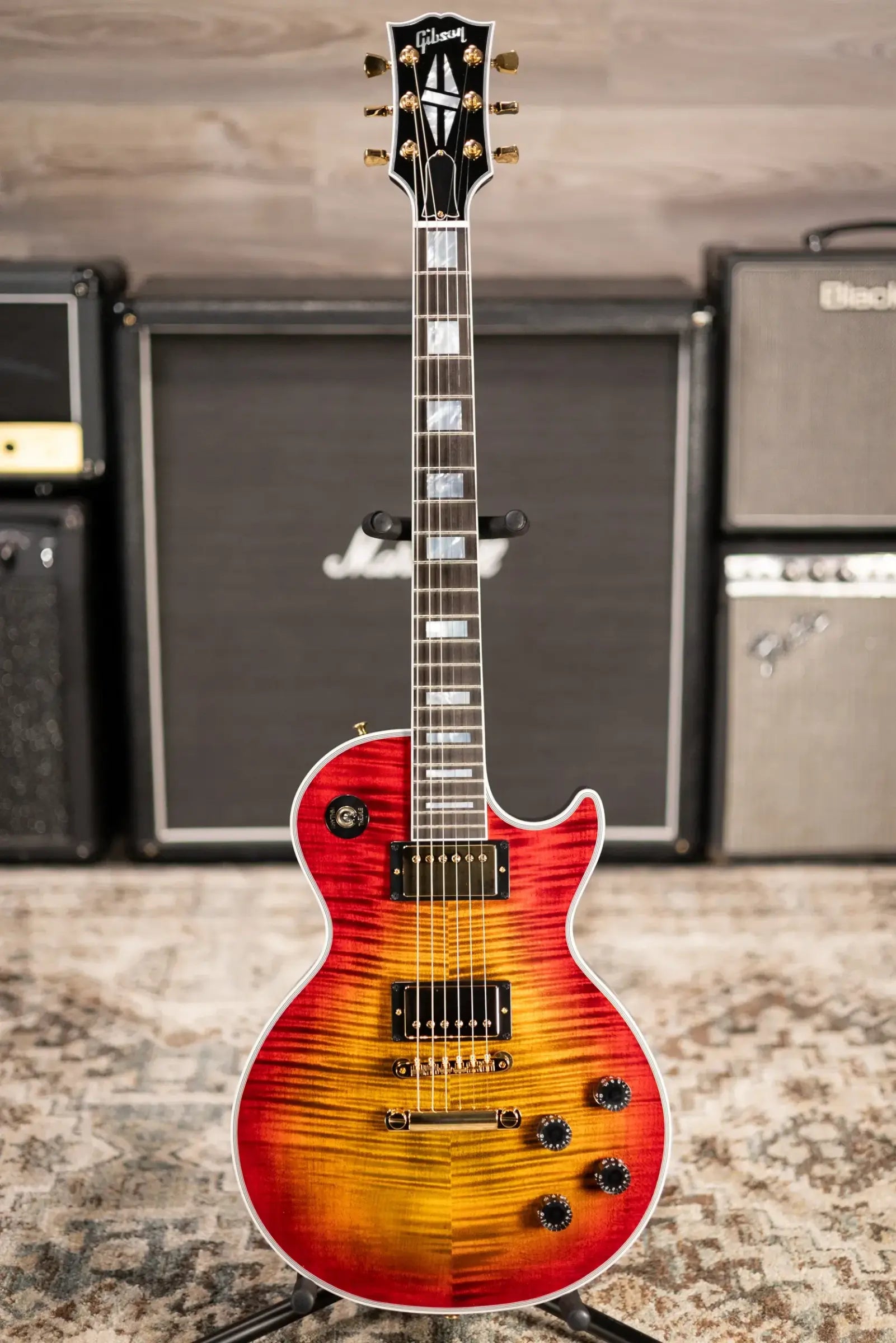Gibson Custom Shop Les Paul Axcess Custom Figured Top Electric Guitar - Bengal Burst with Hardshell Case
