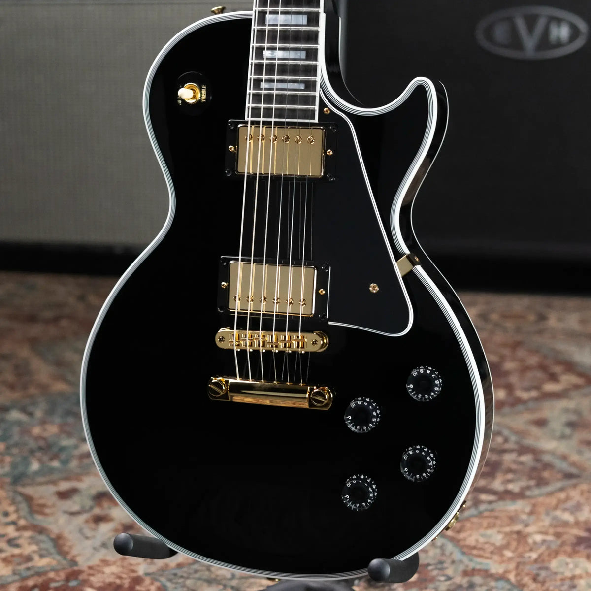Gibson Custom Shop Les Paul Custom Electric Guitar - Gloss Ebony with Hardshell Case