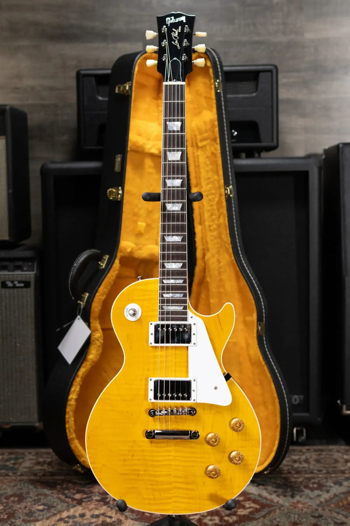 Gibson Custom Shop Les Paul Standard Electric Guitar - Translucent Amber Gloss with Hardshell Case