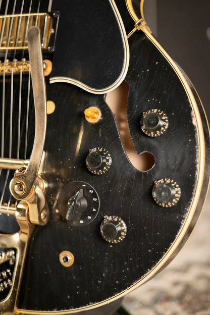 Gibson Custom Shop Limited Edition 1959 ES-345 Varitone Bigsby Reissue Murphy Lab Semi-Hollow Electric Guitar - Ebony Heavy Aged with Hardshell Case