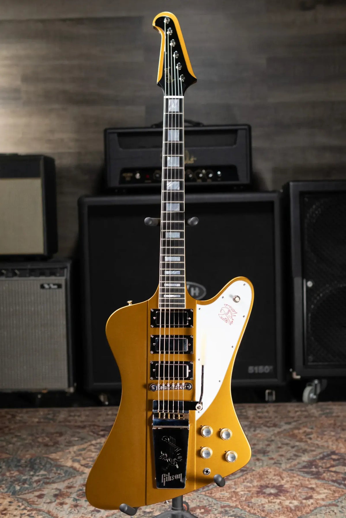 Gibson Custom Shop Limited Edition 1963 Firebird VII Maestro Electric Guitar - Double Gold Gloss with Hardshell Case